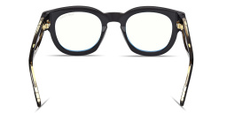 Shop TOM FORD T Logo Round Eyeglasses in Black online.