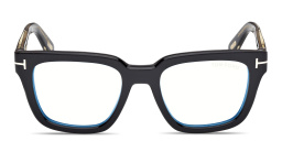 Shop TOM FORD T Logo Square Eyeglasses in Black online.