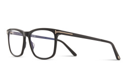 Shop TOM FORD T Logo Square Eyeglasses in Black online.