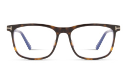 Shop TOM FORD T Logo Square Eyeglasses in Havana online.