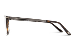 Shop TOM FORD T Logo Square Eyeglasses in Havana online.