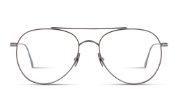 Shop TOM FORD T Logo Pilot Eyeglasses in Gunmetal online.