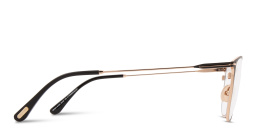 Shop TOM FORD T Logo Square Eyeglasses in Black On Gold online.