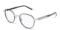 Shop SAINT LAURENT Logo Signature Unisex Panthos Eyeglasses in Ruthenium online.