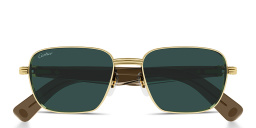 Shop Cartier Première de Cartier Rectangle Sunglasses in Gold online.