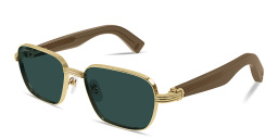 Shop Cartier Première de Cartier Rectangle Sunglasses in Gold online.