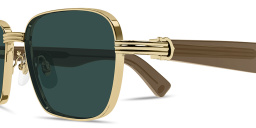 Shop Cartier Première de Cartier Rectangle Sunglasses in Gold online.