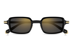 Shop Cartier Première de Cartier Unisex Rectangle Sunglasses in Black online.