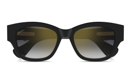 Shop Cartier Panthère de Cartier Rectangle Sunglasses in Black online.