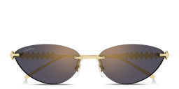 Cartier Clash de Cartier Rimless Cat-Eye Sunglasses in Gold – Product Photo 1