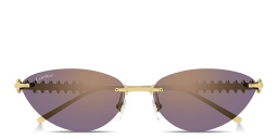 Cartier Clash de Cartier Rimless Cat-Eye Sunglasses in Gold – Product Photo 1