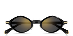 تسوق نظارات شمسية بروميير دو كارتييه بإطار غير منتظم للجنسين كارتييه بلون أسود أونلاين.