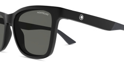 MONTBLANC Snowcap Rectangle Sunglasses in Black – Product Photo 3