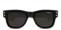 MONTBLANC Snowcap Rectangle Sunglasses in Black – Product Photo 1