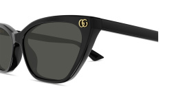 Shop GUCCI GG Motif Cat-Eye Sunglasses in Black online.