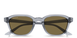 Shop GUCCI Gucci Rivets Square Sunglasses in Grey online.