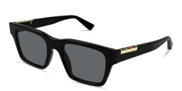 Shop GUCCI Web Square Sunglasses in Black online.
