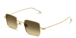 Shop GUCCI Engraved Logo Unisex Square Sunglasses in Gold online.