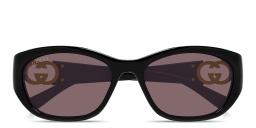 Shop GUCCI GG Square Sunglasses in Black online.