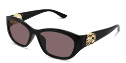 Shop GUCCI GG Square Sunglasses in Black online.