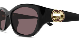 Shop GUCCI GG Square Sunglasses in Black online.