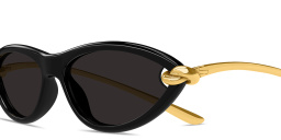 Shop BOTTEGA VENETA Knot Cat-Eye Sunglasses in Black online.