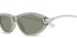 Shop BOTTEGA VENETA Knot Cat-Eye Sunglasses in Transparent Sand online.
