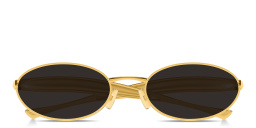 BOTTEGA VENETA Sardine Unisex Oval Sunglasses in Gold – Product Photo 1