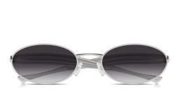 BOTTEGA VENETA Sardine Unisex Oval Sunglasses in Silver – Product Photo 1