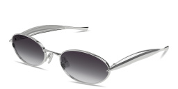 BOTTEGA VENETA Sardine Unisex Oval Sunglasses in Silver – Product Photo 2
