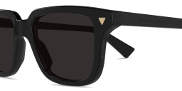 Shop BOTTEGA VENETA Triangle Unisex Square Sunglasses in Black online.