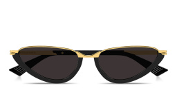 Shop BOTTEGA VENETA Ribbon Cat-Eye Sunglasses in Black online.