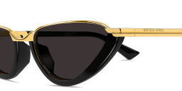 Shop BOTTEGA VENETA Ribbon Cat-Eye Sunglasses in Black online.