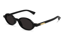 Shop BOTTEGA VENETA Ribbon Unisex Oval Sunglasses in Black online.