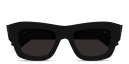 Shop BOTTEGA VENETA Ultra-Thin Square Sunglasses in Black online.