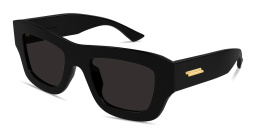 Shop BOTTEGA VENETA Ultra-Thin Square Sunglasses in Black online.