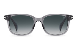 Shop DAVID BECKHAM Talisman Square Sunglasses in Transparent Grey online.