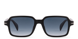 Shop DAVID BECKHAM Talisman Rectangle Sunglasses in Black online.