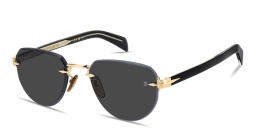 Shop DAVID BECKHAM Talisman Rimless Pilot Sunglasses in Shiny Gold online.