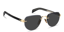 Shop DAVID BECKHAM Talisman Rimless Pilot Sunglasses in Shiny Gold online.