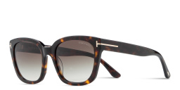 Shop TOM FORD Haylay Square Sunglasses in Havana online.