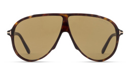 Shop TOM FORD Vladimir Wide Aviator Sunglasses in Havana online.
