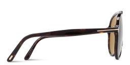 Shop TOM FORD Vladimir Wide Aviator Sunglasses in Havana online.