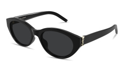 Shop SAINT LAURENT YSL Logo Cat-Eye Sunglasses in Black online.
