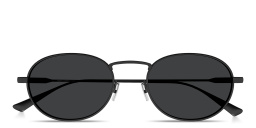 Shop SAINT LAURENT Engraved Logo Round Sunglasses in Black online.