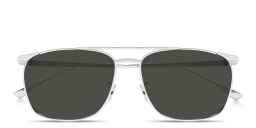 Shop SAINT LAURENT Vincent Aviator Sunglasses in Silver online.