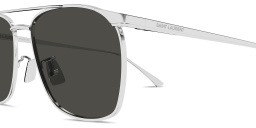 Shop SAINT LAURENT Vincent Aviator Sunglasses in Silver online.