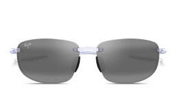 Maui Jim Ho'okipa Unisex Rimless Rectangle Sunglasses in Crystal – Product Photo 1