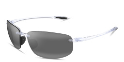 Shop Maui Jim Ho'okipa Unisex Rimless Rectangle Sunglasses in Crystal online.