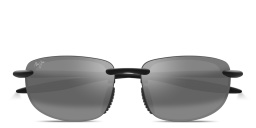 Maui Jim Ho'okipa Ultra Unisex Rimless Rectangle Sunglasses in Black – Product Photo 1